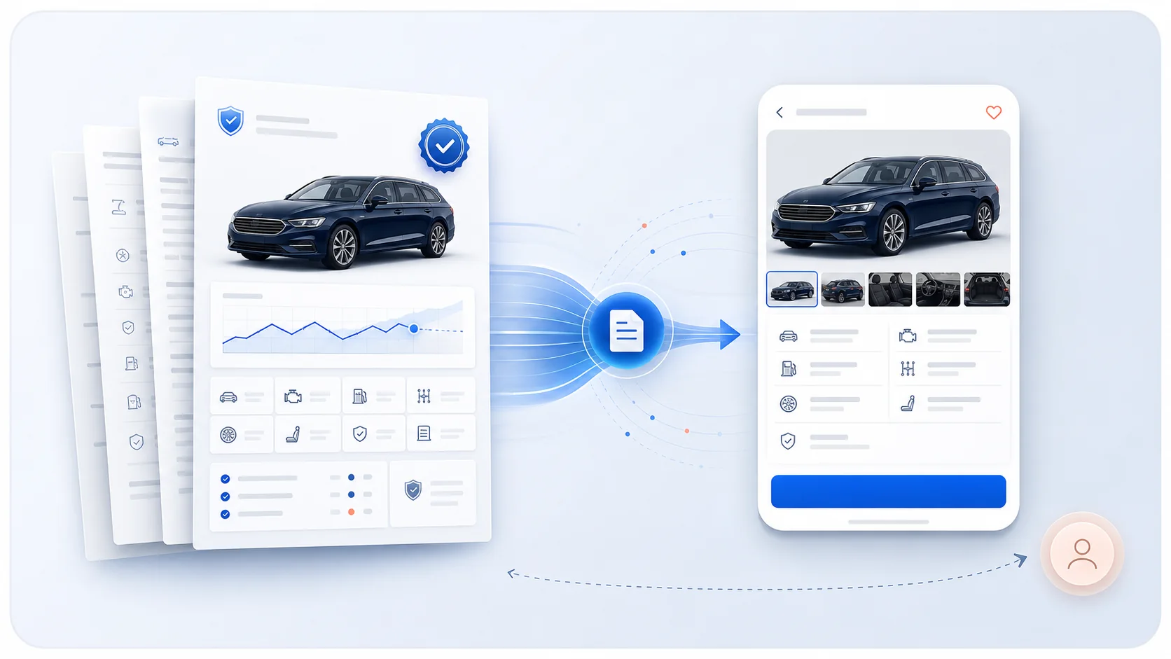 Ataskaitos duomenų perkėlimas į automobilio skelbimo juodraštį