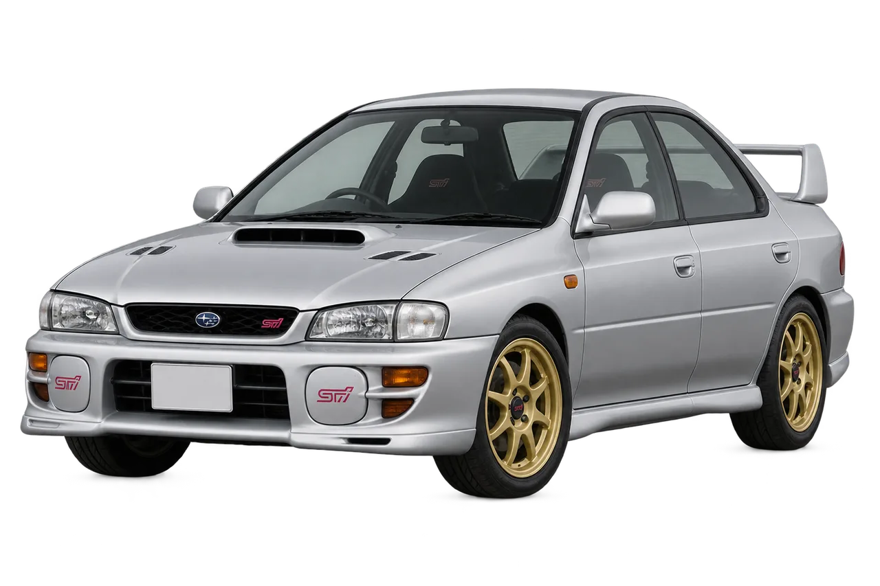 subaru Impreza WRX STI · GC (1994–2000) · Kartos iliustracija